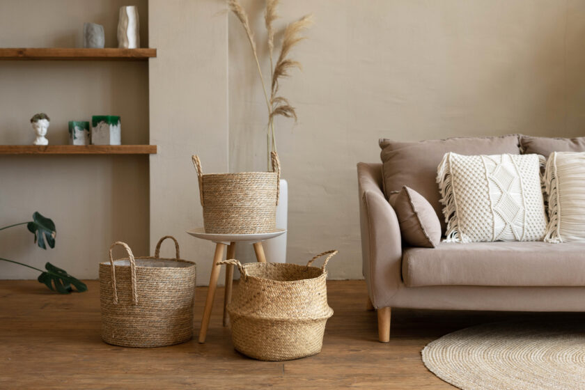 Scandinavien Style Wohnzimmer mit Deko und Sofa